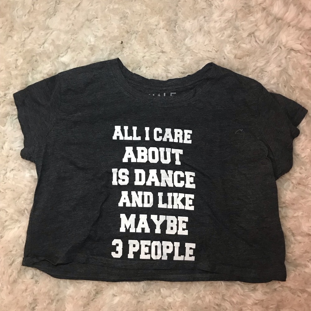 dark gray dance cropped t shirt